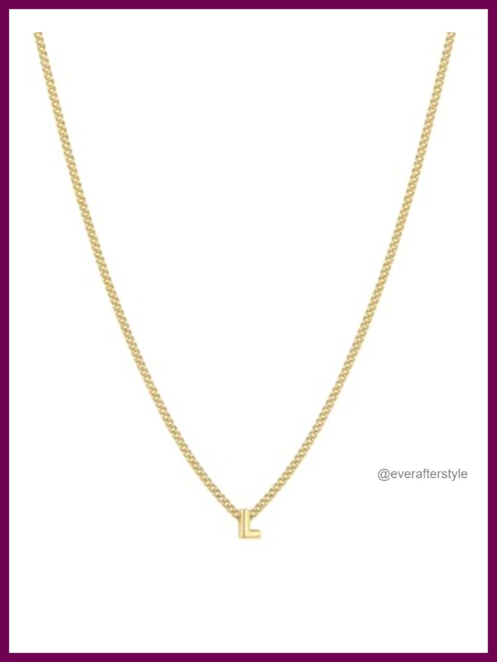 Personalized Initial Charm Necklace 18k Gold Plated Adjustable 16-18 inches